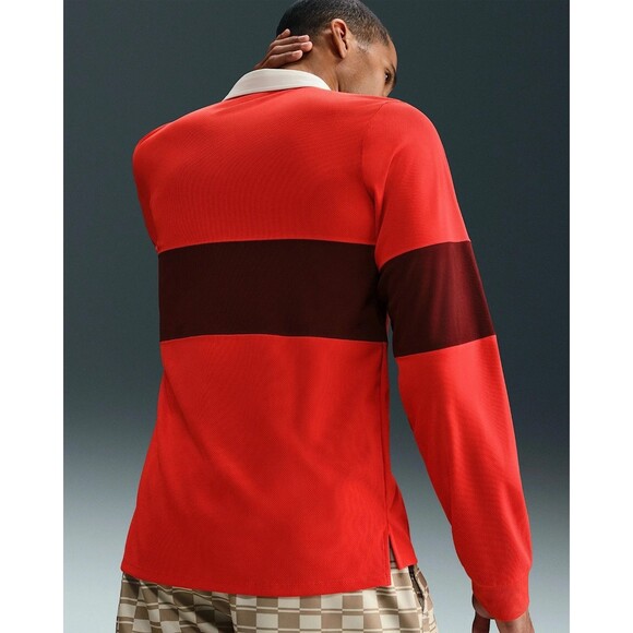 Nike Slam Dri-Fit ADV Long Sleeve Polo Tennis Shirt IB8141-696 Red Men's Large - Picture 8 of 11